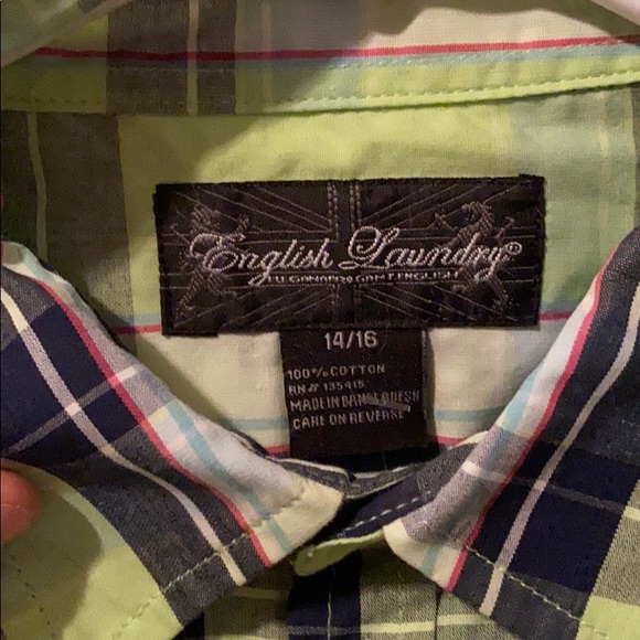 Green kids button down - Picture 2 of 3